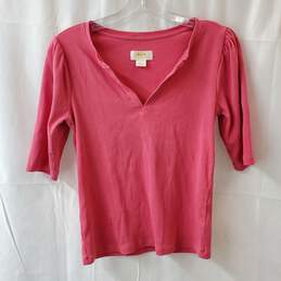 Maeve Anthropologie Pink Ribbed Top Size S