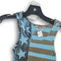 Junior Blue Brown American Flag Sleeveless Summer Tank Top Size XS image number 3