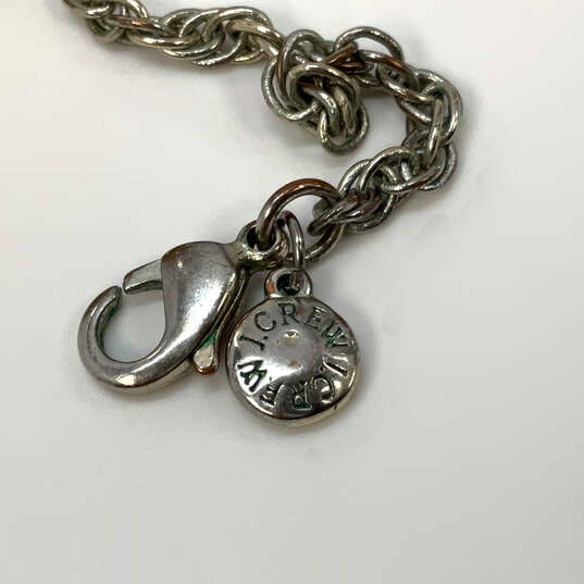 Designer J. Crew Silver-Tone Yellow Stone Lobster Lock Long Chain Necklace image number 4