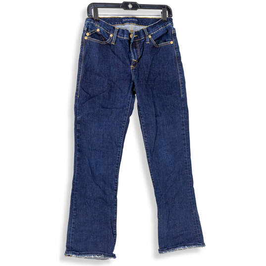 Womens Blue Stretch Medium Wash Denim Straight Leg Jeans Size 10 image number 1