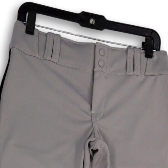 NWT Womens Gray Flat Front Pockets Regular Fit Softball Pants Size Medium image number 3