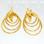 14k Yellow Gold Abstract Interlocking Circles Post Back Earrings 3.7g image number 1