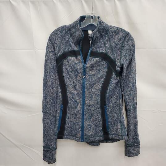 Lululemon WM'S Athletica Define Brushed Herringbone Grey Blue Jacket Size 10 image number 1
