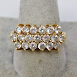 10K Yellow Gold Cubic Zirconia Cluster Ring 4.5g alternative image