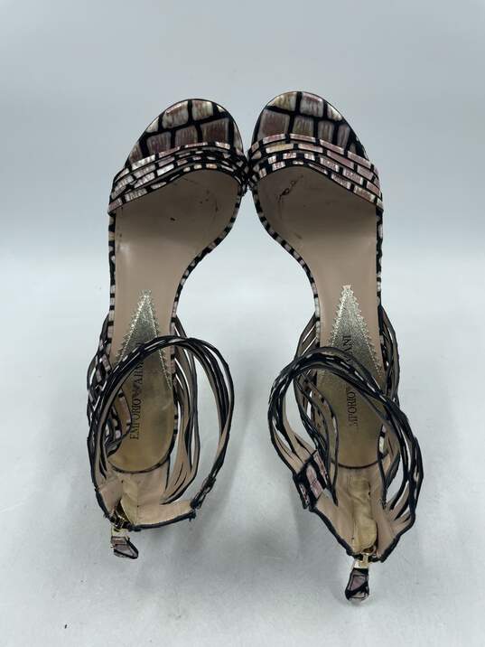 Authentic Emporio Armani Pink Croc Print Sandals W 7.5 image number 6