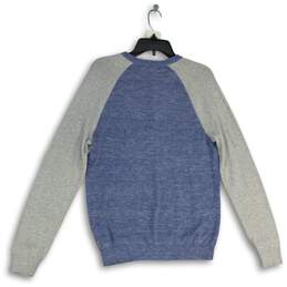 NWT Express Mens Blue Gray Knitted Long Sleeve Henley Sweater Size Small alternative image
