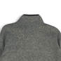 Womens Gray Radiator Fleece Mock Neck Long Sleeve Henley Sweater Size L image number 4