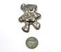 Taxco Mexico 925 Puffed Repousse Teddy Bear Pendant Brooch 8.9g image number 2
