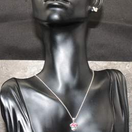 Disney Sterling Silver Pendant Necklace & Earrings - 3.4g