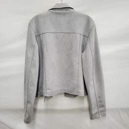Anthropologie WM's Kelyn Light Gray Faux Sued Moto Jacket Size XL alternative image