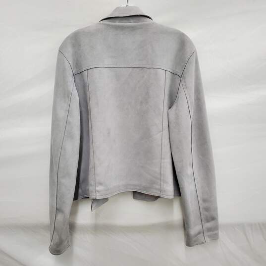 Anthropologie WM's Kelyn Light Gray Faux Sued Moto Jacket Size XL image number 2