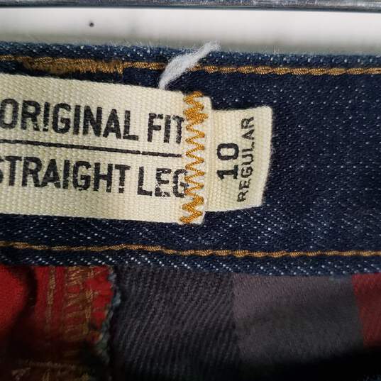 Womens Original Fit 5 Pockets Design Denim Straight Leg Jeans Size 10 image number 4