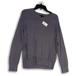 NWT Womens Gray Knitted Crew Neck Long Sleeve Pullover Sweater Size Medium