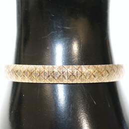 Sterling Silver Etched Omega Bracelet - 13.35g alternative image