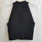 Black stretch knit ribbed tank top women's size S image number 2