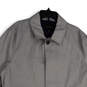 Mens Gray Long Sleeve Welt Pocket Button Front Jacket Size X-Large image number 3