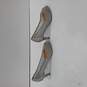 Adrianna Papell Silver Peep Toe Sheer Heels Women's Size 6.5M image number 4
