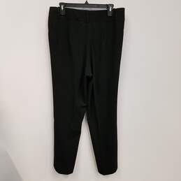 Womens Black Flat Front Straight Leg Formal Dress Pants Size 32 alternative image