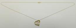 10K Yellow Gold 0.09 CTTW Diamond Mom Heart Pendant Necklace 1.9g alternative image