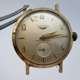 Benrus Vintage Shock Absorber 32mm Gold Tone Wind-Up Watch 21.9g