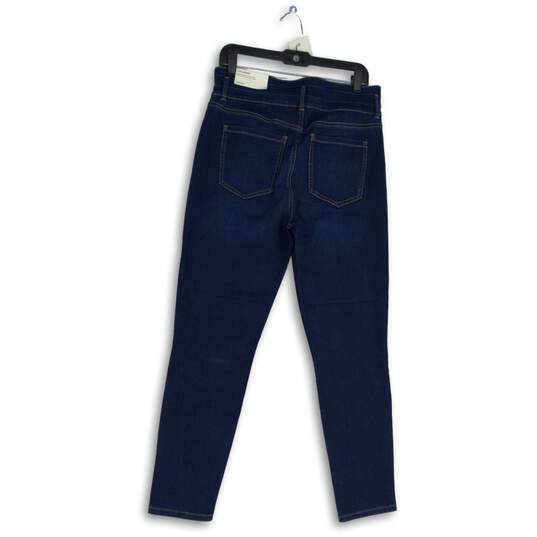 NWT Womens Dark Blue Denim High Rise 5 Pocket Design Skinny Leg Jeans Size 10 image number 2