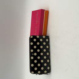 Kate Spade New York Womens Black White Polka Dot Clutch Zip-Around Wallet W/ Box alternative image