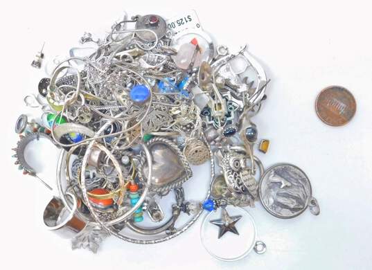 925 Silver Scrap Jewelry & Stones 205.1g image number 3