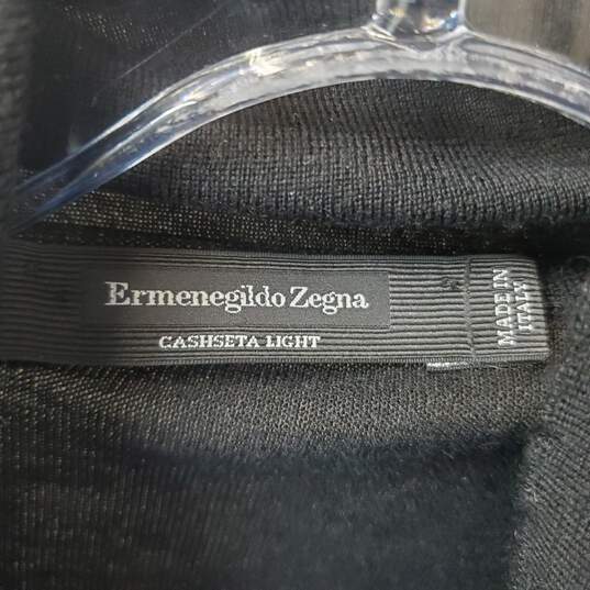 Ermenegildo Zegna Black Cashmere Silk Blend Knit Turtleneck Sweater image number 3