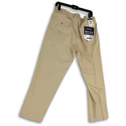 NWT Mens Tan Pleated Flat Front Pockets Straight Fit Dress Pants Size 36/29 alternative image