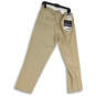 NWT Mens Tan Pleated Flat Front Pockets Straight Fit Dress Pants Size 36/29 image number 2