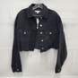 NWT WM's Top Shop Black High Cropped Jean Jacket Size 6 image number 1