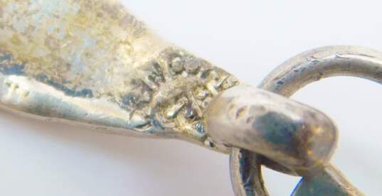 Artisan 925 Sterling Silver Statement Earrings & Abalone Panel Bracelet 34.0g image number 5