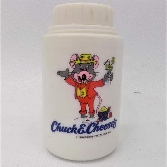 VTG 1986 Chuck E. Cheese Munch Box Blue Lunchbox & Thermos Showbiz Pizza image number 6