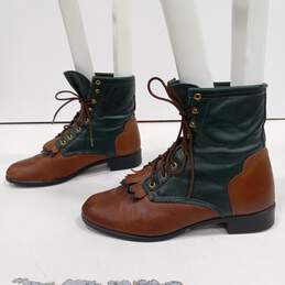 J. Chisholm Women's Brown and Green Boots Size 6.5
