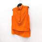 Diane Von Furstenberg Orange Silk Sleeveless High Low Top image number 3