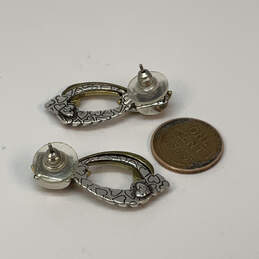 Designer Brighton Two-Tone Heart Shape Engraved Drop Earrings w/ Dustbag alternative image