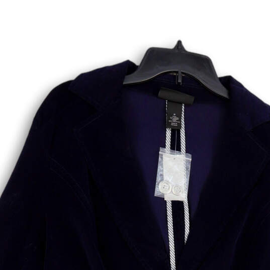 NWT Womens Blue Velvet Pockets Single Breasted Three Button Blazer Size 18 image number 3