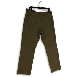 Mens Green Flat Front Pocket Regular Fit Straight Leg Chino Pants Sz 34x30 alternative image