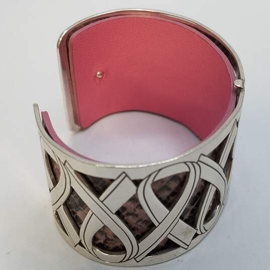 Brighton Power Of Pink Christo Reversible Leather Insert 6inch Cuff Bracelet 52.4g image number 4