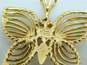 14K Gold Unique Butterfly Charm Holder Pendant 4.0g image number 3