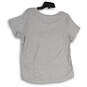 Women Gray Short Sleeve Crew Neck Stretch Pullover T-Shirt Size Large image number 2