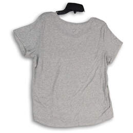 Women Gray Short Sleeve Crew Neck Stretch Pullover T-Shirt Size Large alternative image