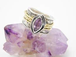 Or Paz Two Tone Sterling Silver Amethyst Spinner Ring 9.8g alternative image