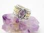 Or Paz Two Tone Sterling Silver Amethyst Spinner Ring 9.8g image number 2