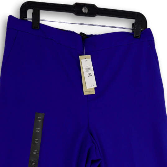 NWT Womens Blue Hayden Flat Front Slash Pockets Ankle Pants Size 12P image number 3