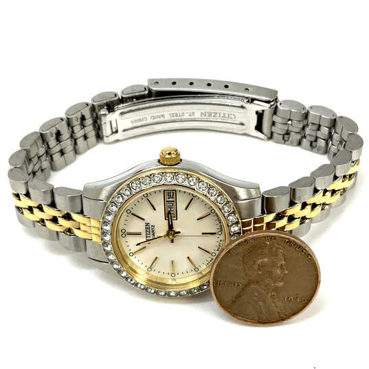 Designer Citizen 5044464 Two-Tone Stainless Steel Round Analog Wristwatch image number 2