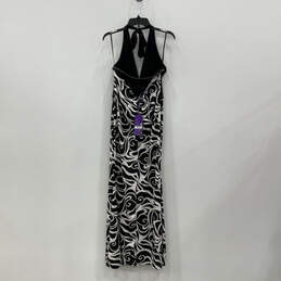 NWT Womens Black white Floral Sleeveless Halter Neck Maxi Dress Size 10 alternative image