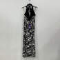 NWT Womens Black white Floral Sleeveless Halter Neck Maxi Dress Size 10 image number 2
