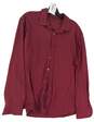 Untuck It Mens Burgundy Long Sleeves Spread Collar Button Up Shirt Size XL image number 1