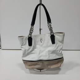 Simply Vera by Vera Wang Tan/White Leather Tote
